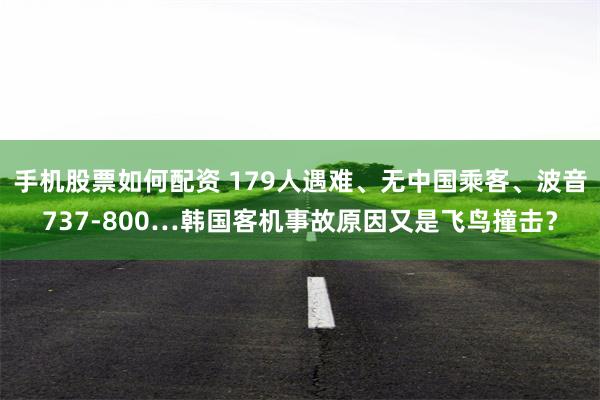 手机股票如何配资 179人遇难、无中国乘客、波音737-800…韩国客机事故原因又是飞鸟撞击？