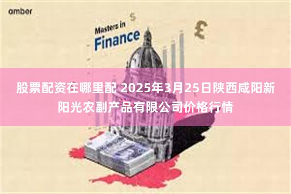 股票配资在哪里配 2025年3月25日陕西咸阳新阳光农副产品有限公司价格行情