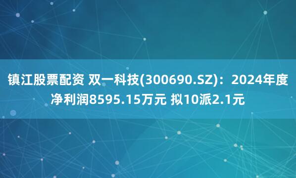 镇江股票配资 双一科技(300690.SZ)：2024年度净利润8595.15万元 拟10派2.1元