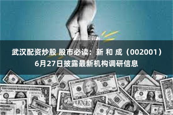 武汉配资炒股 股市必读：新 和 成（002001）6月27日披露最新机构调研信息